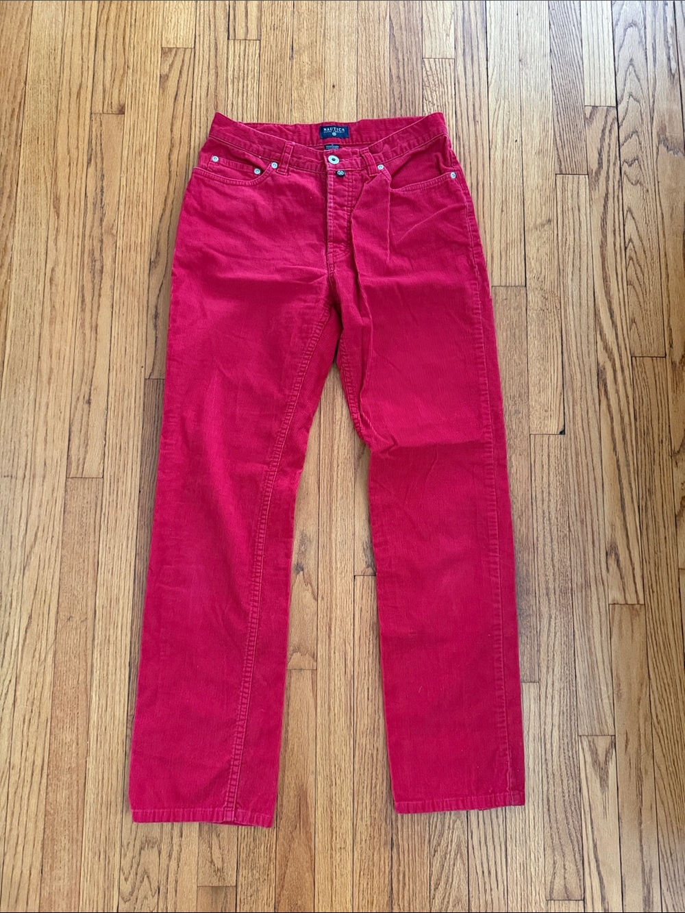 Nautica Bright Red Straight Corduroy Pants